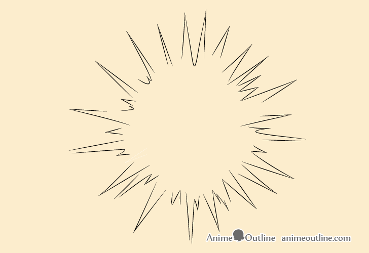 Air explosion outline drawing