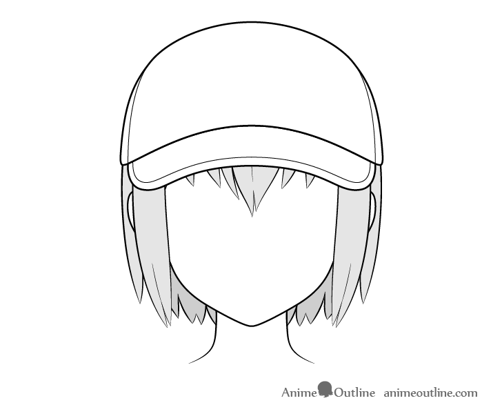 Anime baseball cap drawing