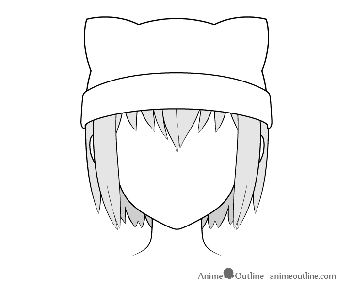 Anime cat ear hat drawing
