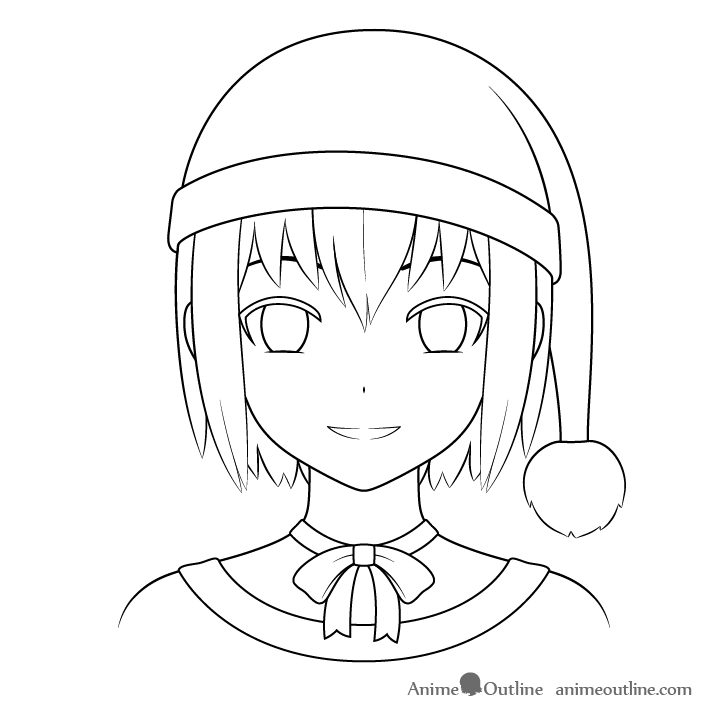 Anime Christmas girl clothes drawing
