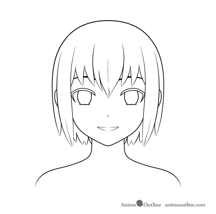 Anime Christmas girl hair drawing