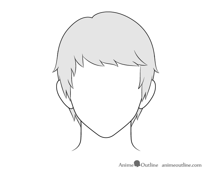 Anime combed male hair drawing