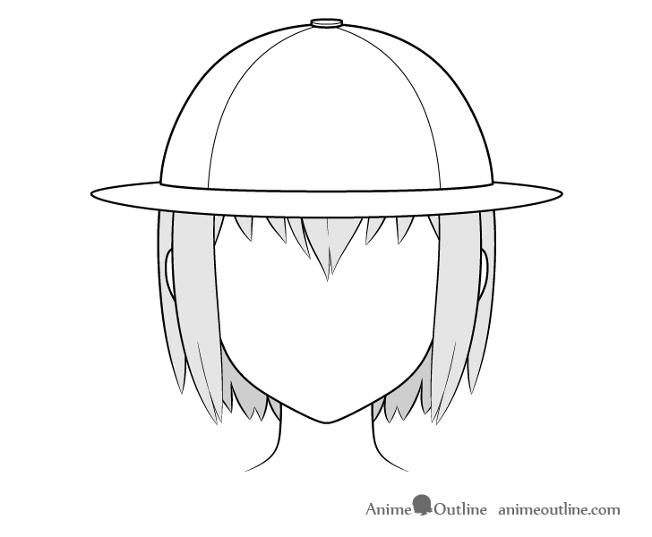 Anime explorer hat drawing