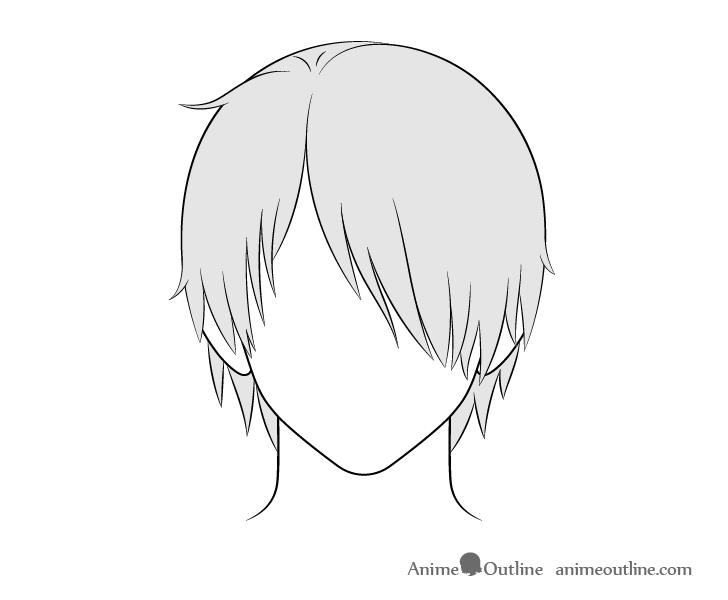 Anime male hair over one eye drawing