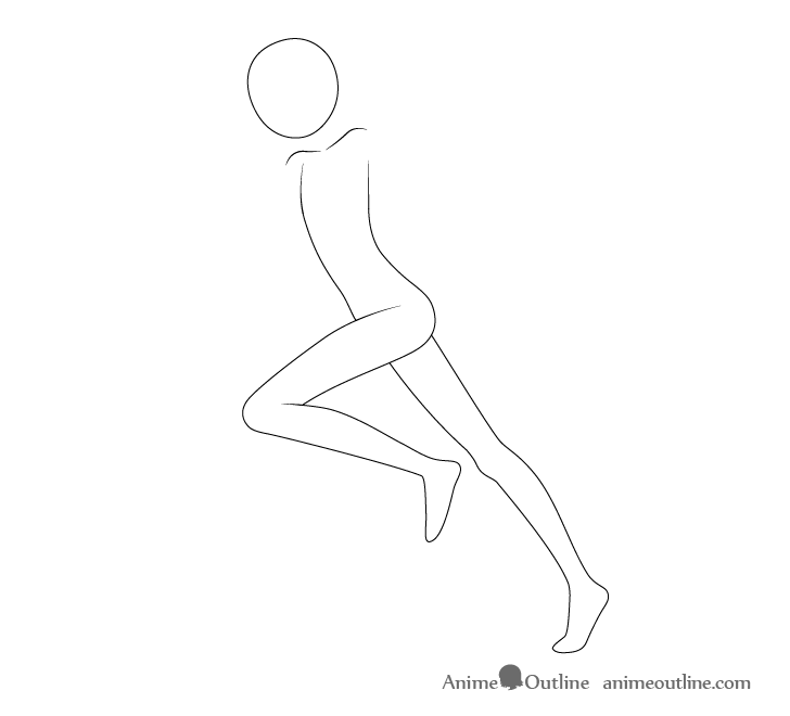 Anime running pose legs drawing