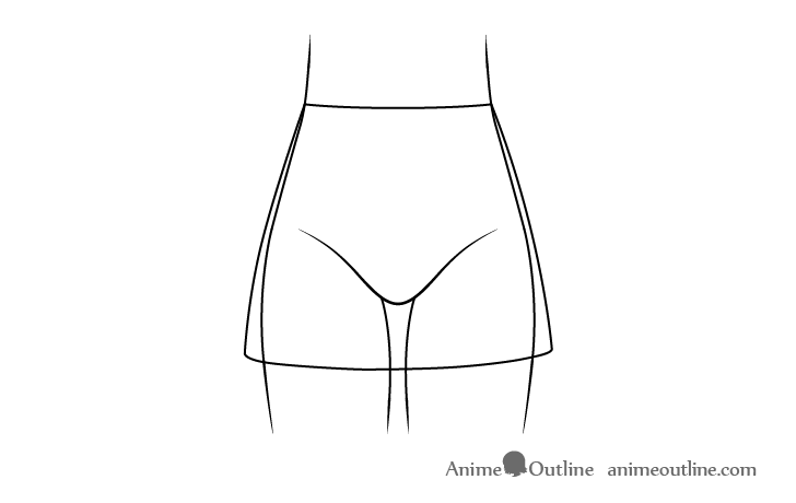 Anime skirt bottom drawing