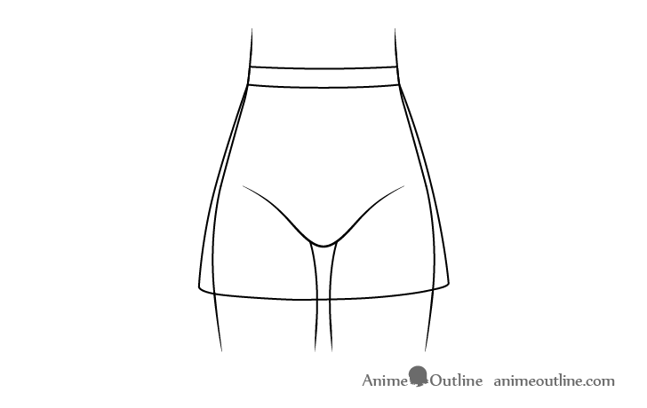 Anime skirt line drawing