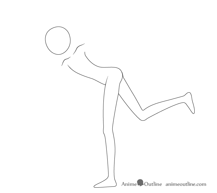 Anime throwing pose legs drawing