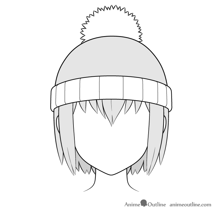 Anime winter hat drawing