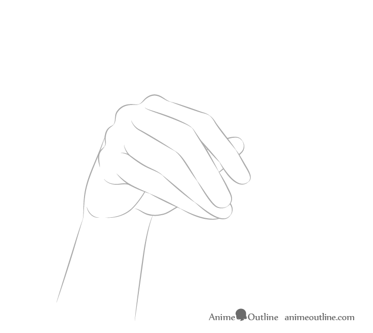 Hand holding chopsticks arm drawing