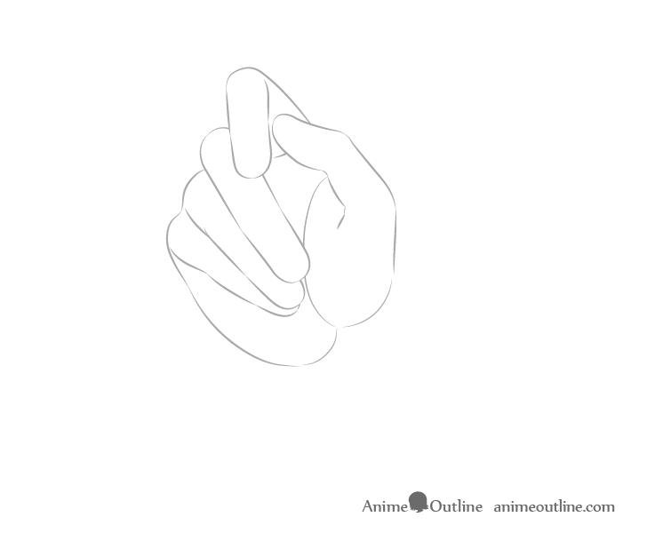 Hand holding chopsticks palm view fingers drawing